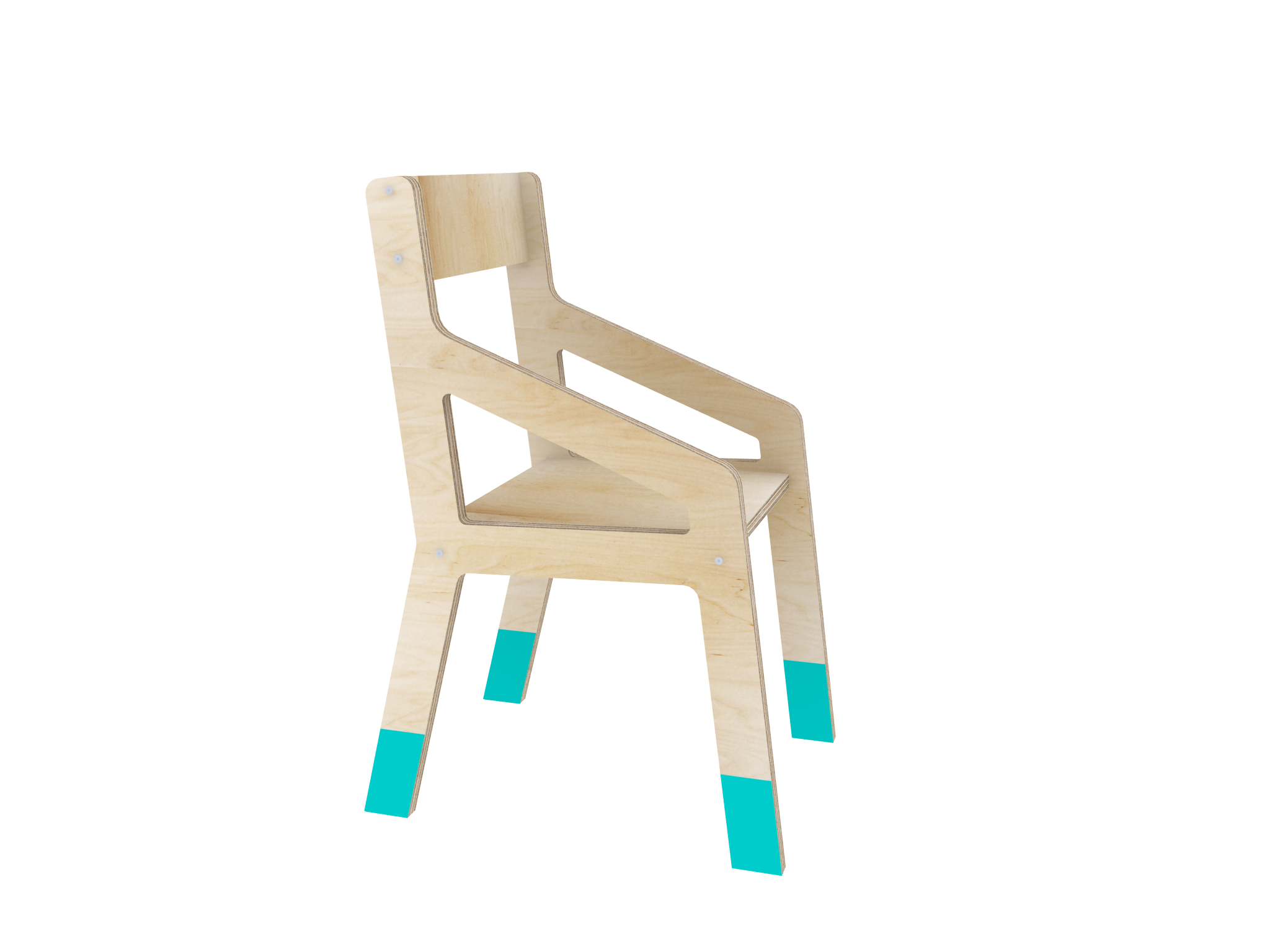 krzesełko ze sklejki niebieskie